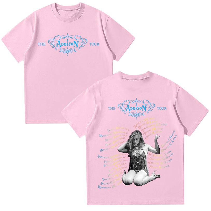 2025 The Addison Rae Tour 2025 T Shirt Addison Rae Album Merch Vintage TShirts Women Unisex Fashion Cotton Short Sleeve Tees Summe