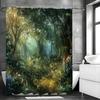 Enchanted Forest Shower Curtain, Bathroom Decorative Shower Curtain, Waterproof Shower Curtain with Hooks