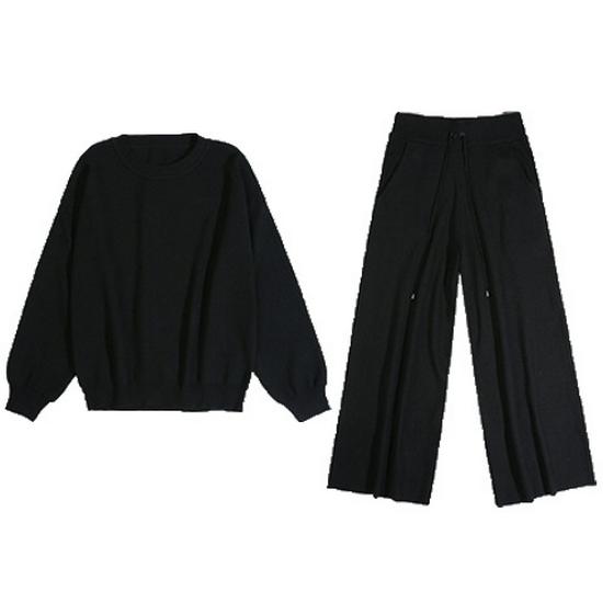 Женская повседневная мода весна 2025 года из двух частей: Свитер с длинными рукавами и шаровары