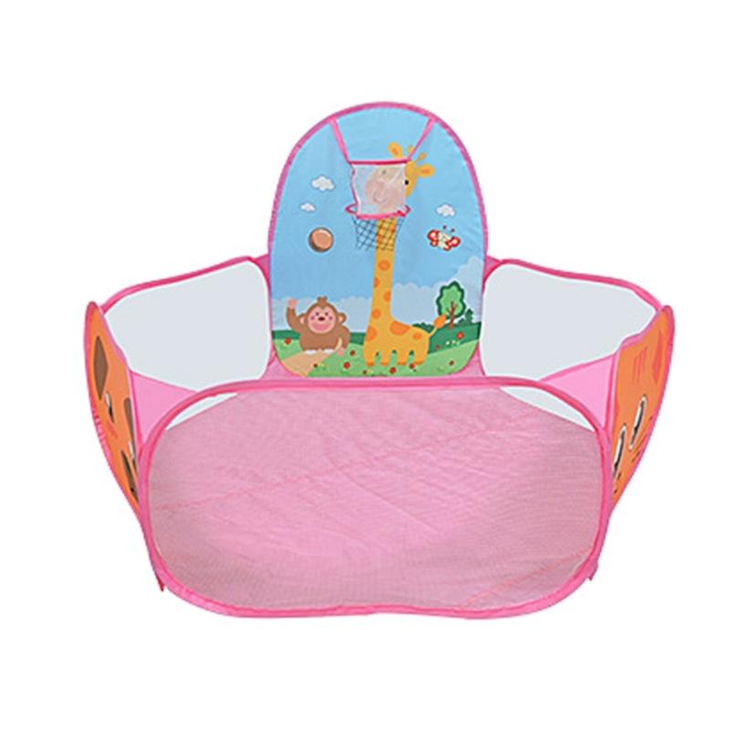 Folding Children's Ball Pit Tent with Basketball Hoop, Portable Playpen for Toddlers' Imaginative Play, Balls Not Included