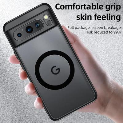 Чехол Magsafe для Google Pixel 8 Pro 7 7A, магнитный, с беспроводной зарядкой, полупрозрачный матовый противоударный акриловый чехол-бампер для Pixel 8Pro 7 Pro
