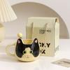 Мультяшная милая керамическая кружка с котом, креативный дизайн, персонализированная мужская и женская домашняя чашка для завтрака, молока, чая, кофе, чашки для напитков