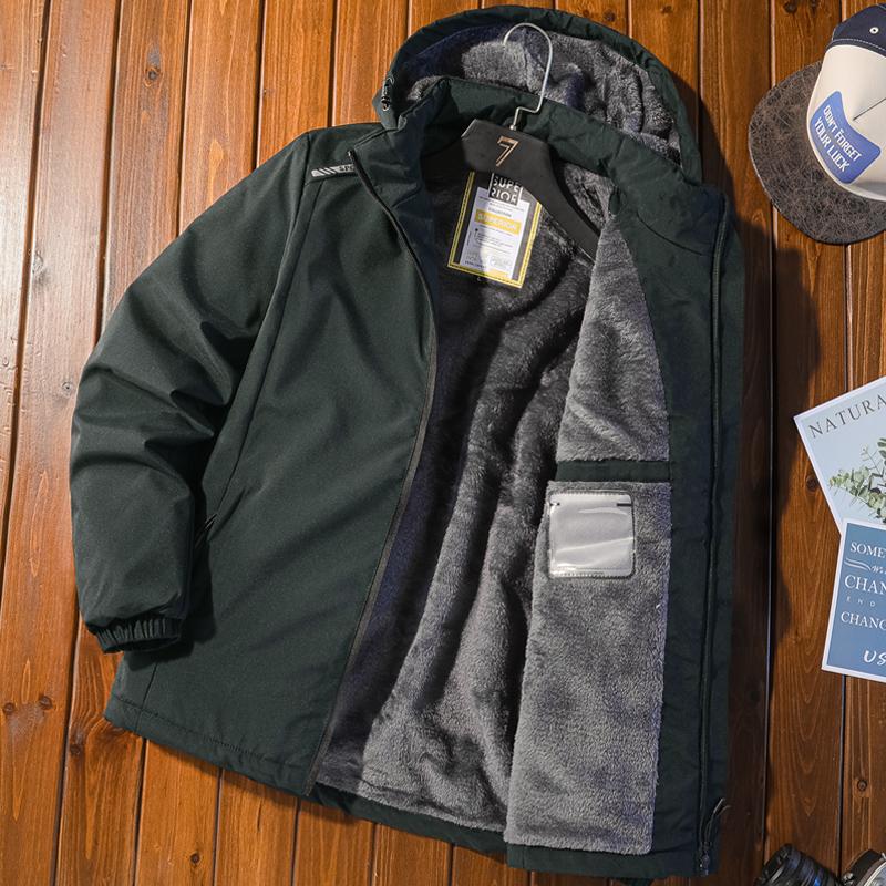 Мужская повседневная куртка больших размеров на осень и зиму с капюшоном, уличная альпинистская куртка, утепленная теплая спортивная куртка