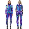 Multicolor Halloween Female Scary Costumes Gothic Robot Punk Jumpsuit Catsuit Sexy Women Sense of Future Technology