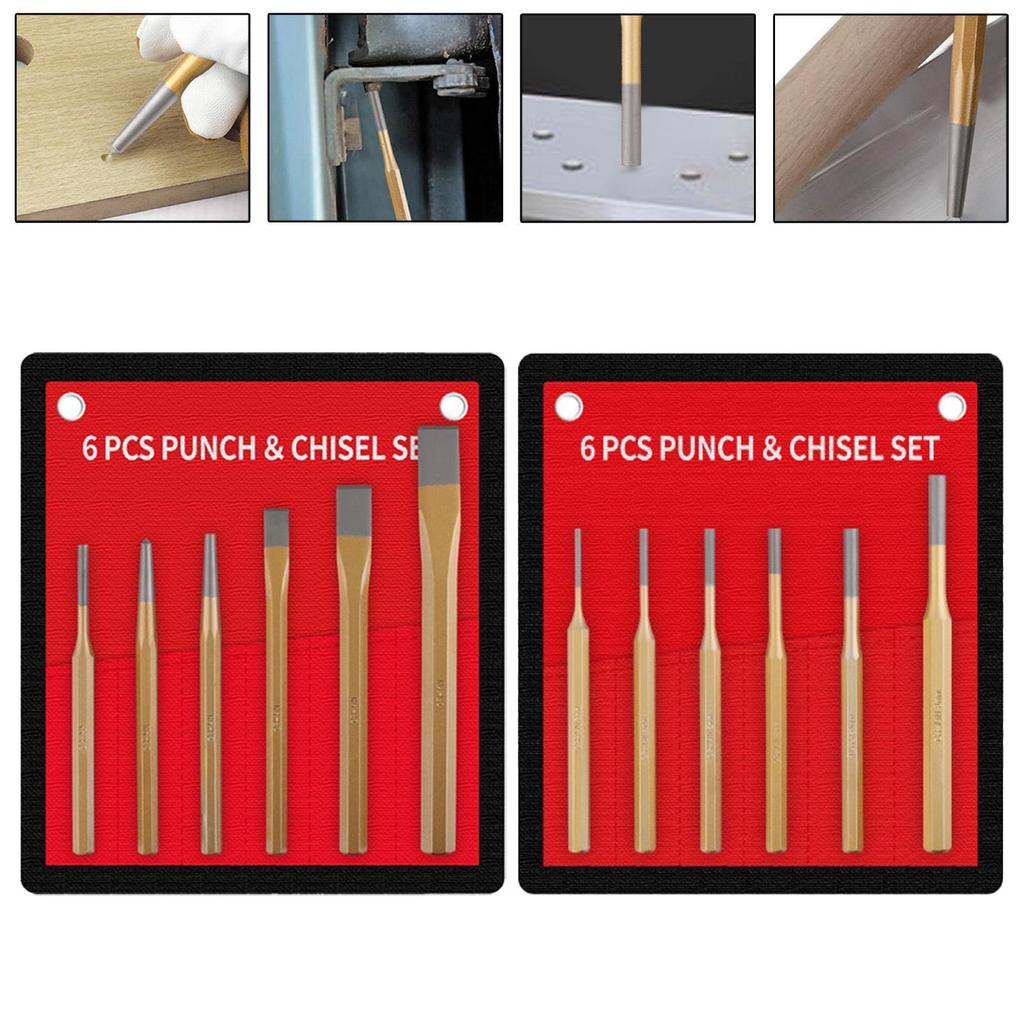 Набор холодных зубил 6 шт. Плоское зубило, центральное зубило, лезвия зубил, гаечный ключ, ручной набор зубил для резьбы по камню для плотников, ручные инструменты
