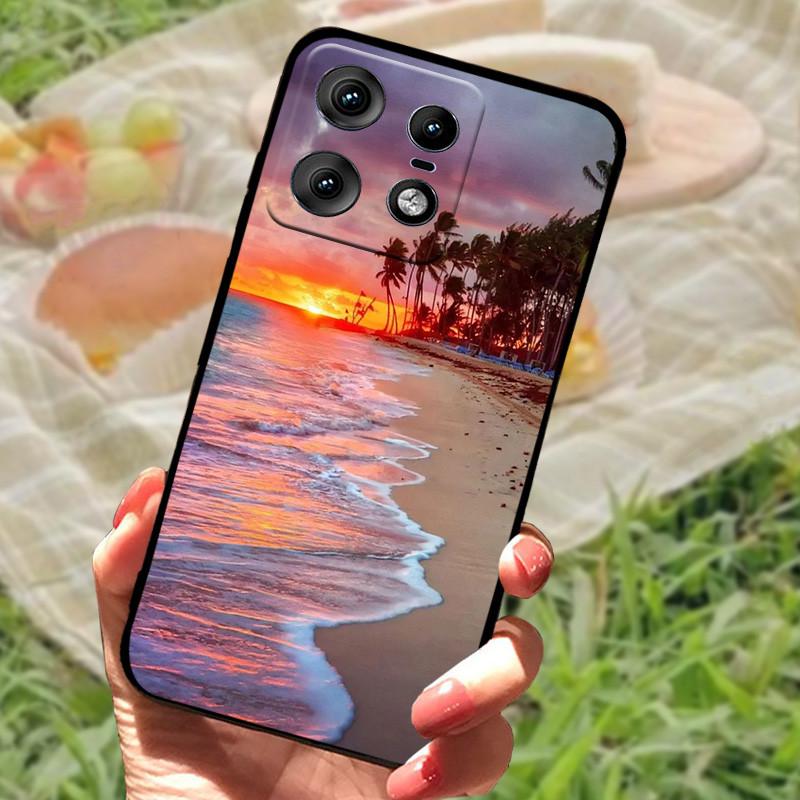 Чехол для Motorola Edge 50 Pro Модный Мраморный Силиконовый Черный Мягкий Бампер для Телефона Moto Edge 50 Pro Мультяшные ТПУ Оболочки