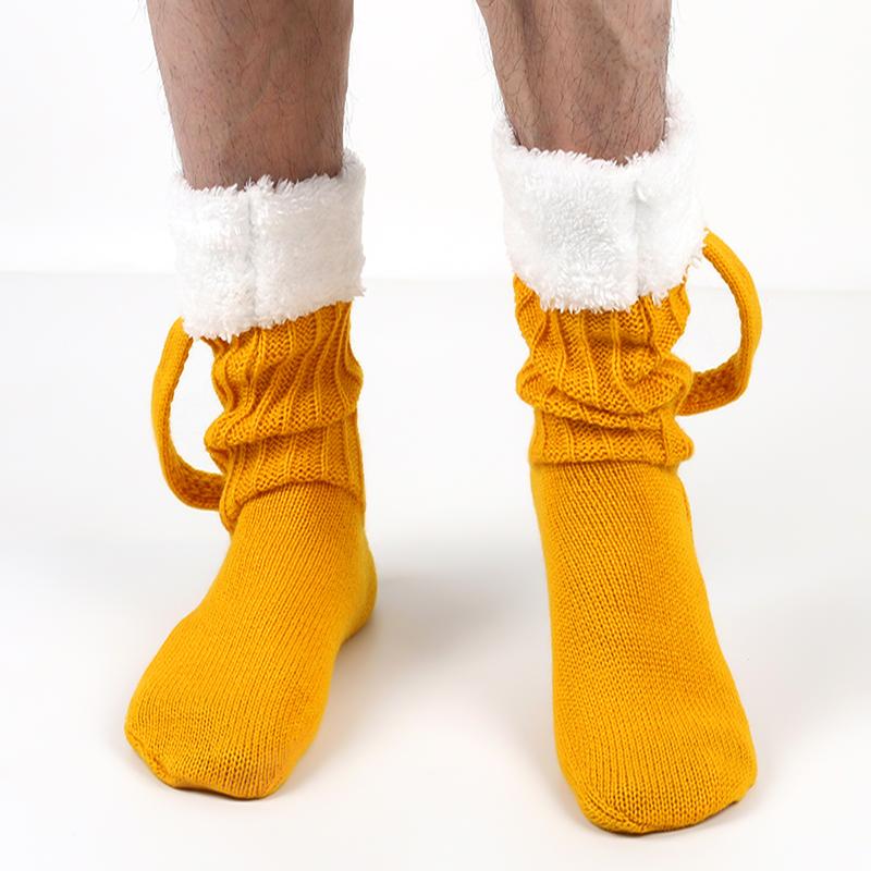 1 Pair  Beer Mug Knitted Socks Warm Soft Sleep Christmas Gift