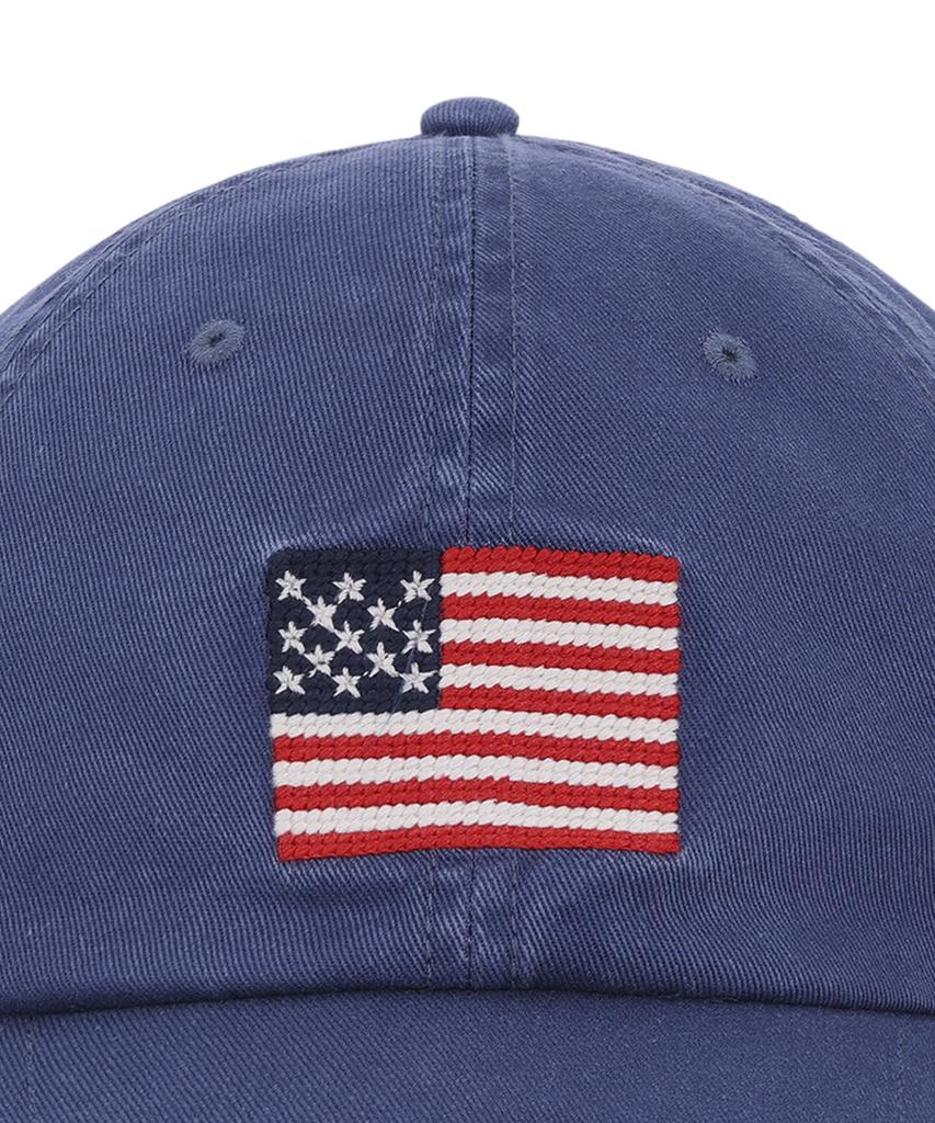 Кепка-бейсболка POLO RALPH LAUREN из твила с вышивкой флага - Темно-синяя