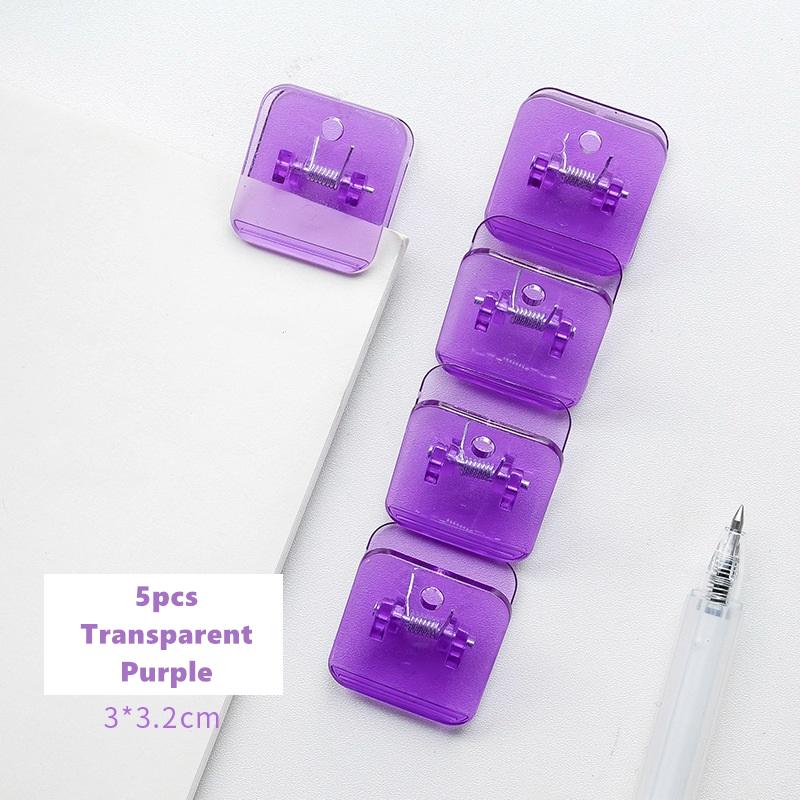 5 шт., конфетные мини-квадратные зажимы, прозрачный и однотонный держатель для страниц, зажим для бумаг, зажим для файлов, журналов, книг, бытовой техники