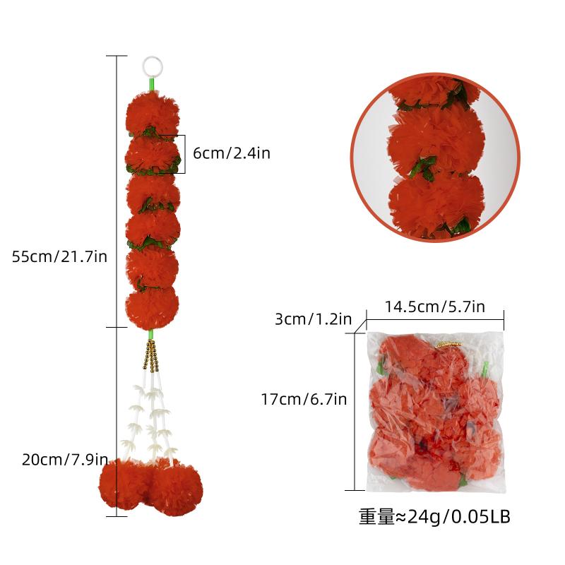Гирлянда из цветков бархатцев на Хэллоуин, мексиканский декор для вечеринки в День мертвых, пластиковые искусственные цветы, индийский венок для фестиваля Дивали
