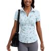 Women's Short Sleeve Button Down Shirt Slim Fit Collared Blouse Lightweight Casual Workwear Top for Summer