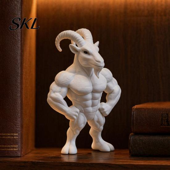 Уникальный подарок для любителей животных 3D-печатная фигурка мускулистого козла, скульптура, декор для стола, полки в художественном домашнем офисе, забавный подарок для посетителей тренажерного зала, любителей, современное моделирование