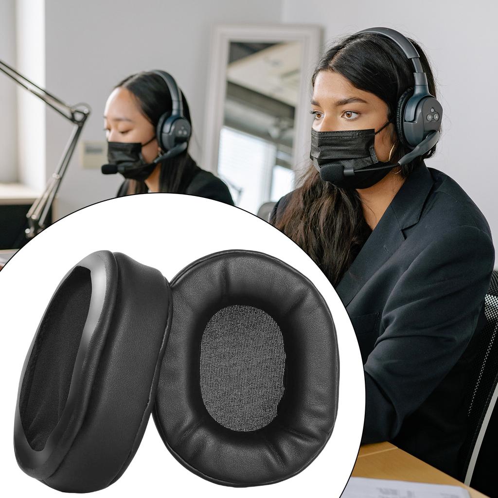 1Pair Earpads Replace Protein Leather Earpads Ear Cushions Sponges Cover Earmuffs for Thomson WHP3311BK/WHP3311W Headphones