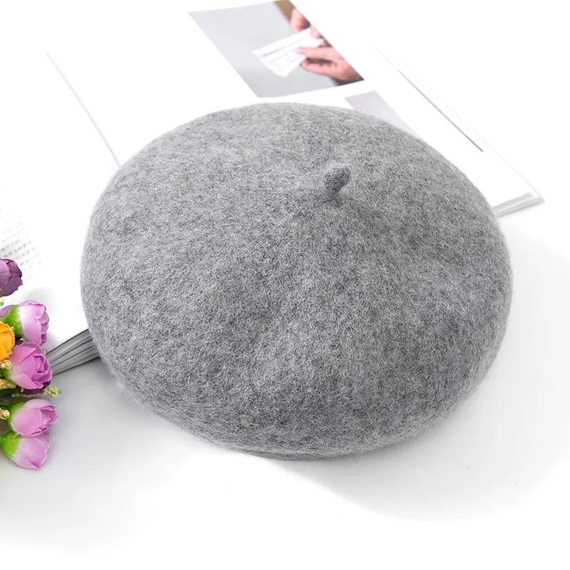 Women's Autumn and Winter Hats Plus Velvet Thickening Warm Ear Protection Knitted Hat Beret Rabbit Fur Hat Woolen Hat Women