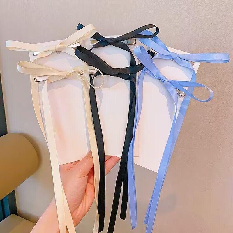 Korean Colorful Hair Bow Barrettes Trendy Ribbon Hair Clips Bowknot Hairpins Side Clips Headband for Girl Women Hair Accessories