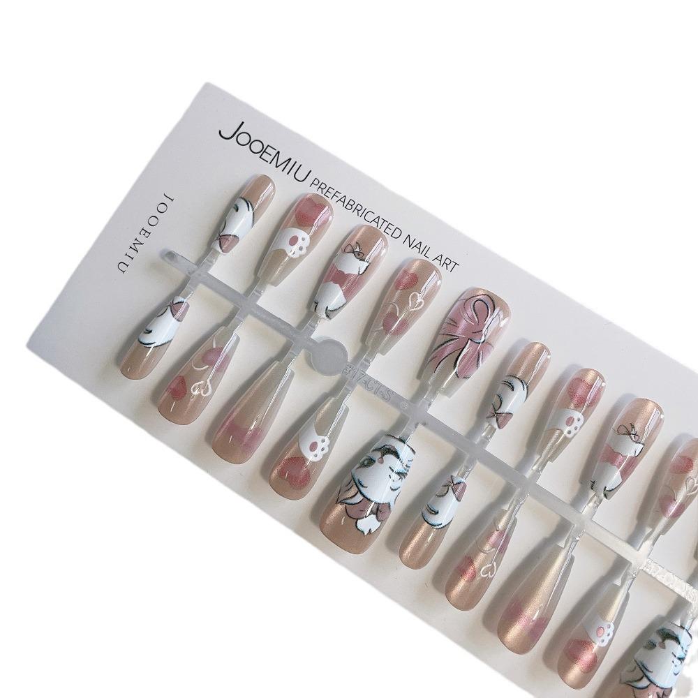 Mid T Meow Heart 3D Cat-Eye Removable Nail Art Set - 30 Pieces