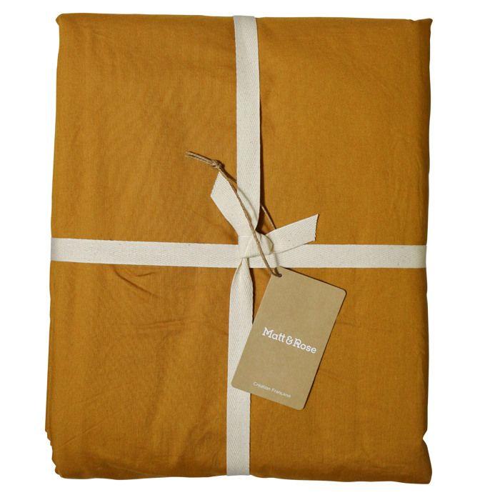 Housse De Couette Unie 100% Coton - MATT & ROSE - COTON LAVÉ - Coloris Caramel - 260x240 Cm