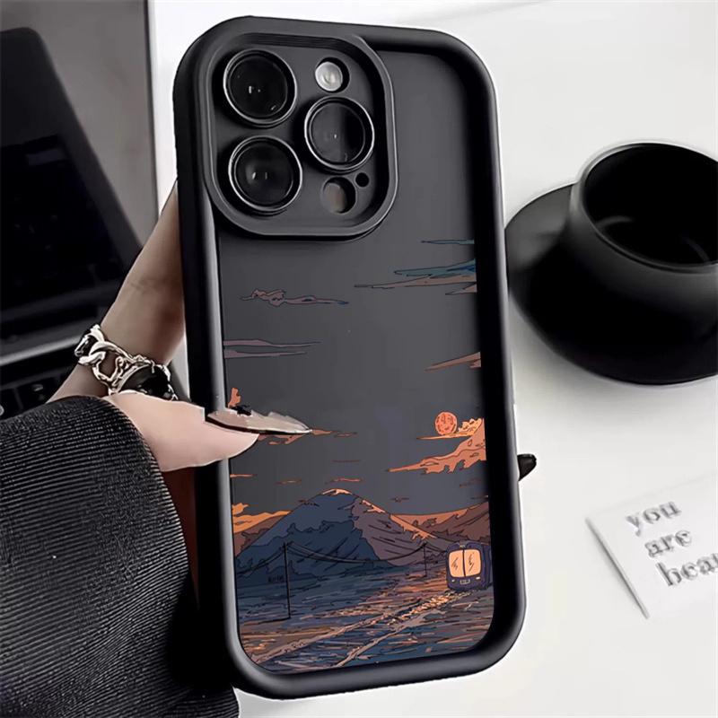 Закатный пик Персонализированный чехол для телефона iphone16pro Для iPhone 16 15 Pro Max 16E 14 13 12 11 16Plus Силиконовый мягкий чехол