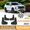 For Mitsubishi Outlander 2022 2023 Splash Guards Mud Fender Decorative Mudguards Flap Accessories Tires Exterior