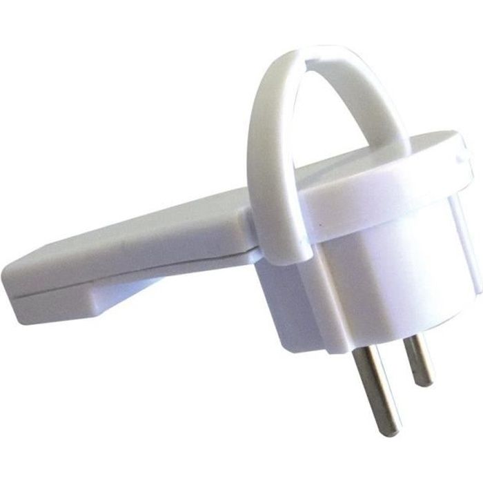 Fiche Mâle Extra Plate - 16 A - Blanc