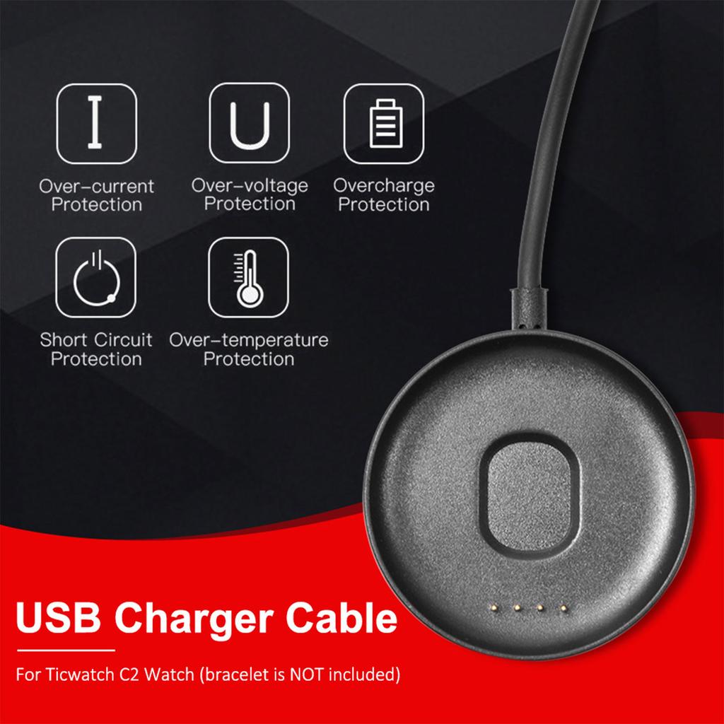 Сменный USB-кабель для зарядки для сменного USB-зарядного устройства для умных часов Ticwatch C2, магнитная зарядная база