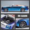 1:24 Rolls Royce Dawn Phantom Car Model Toy Simulation Convertible Sports Cars Sound Light Pull Back Models Collectible Item