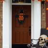 2D Halloween Trick-or-Treat Wooden Sign Monster Face Pumpkin Design Rope Hanger Porch Wall or Halloween Garden Party Decora