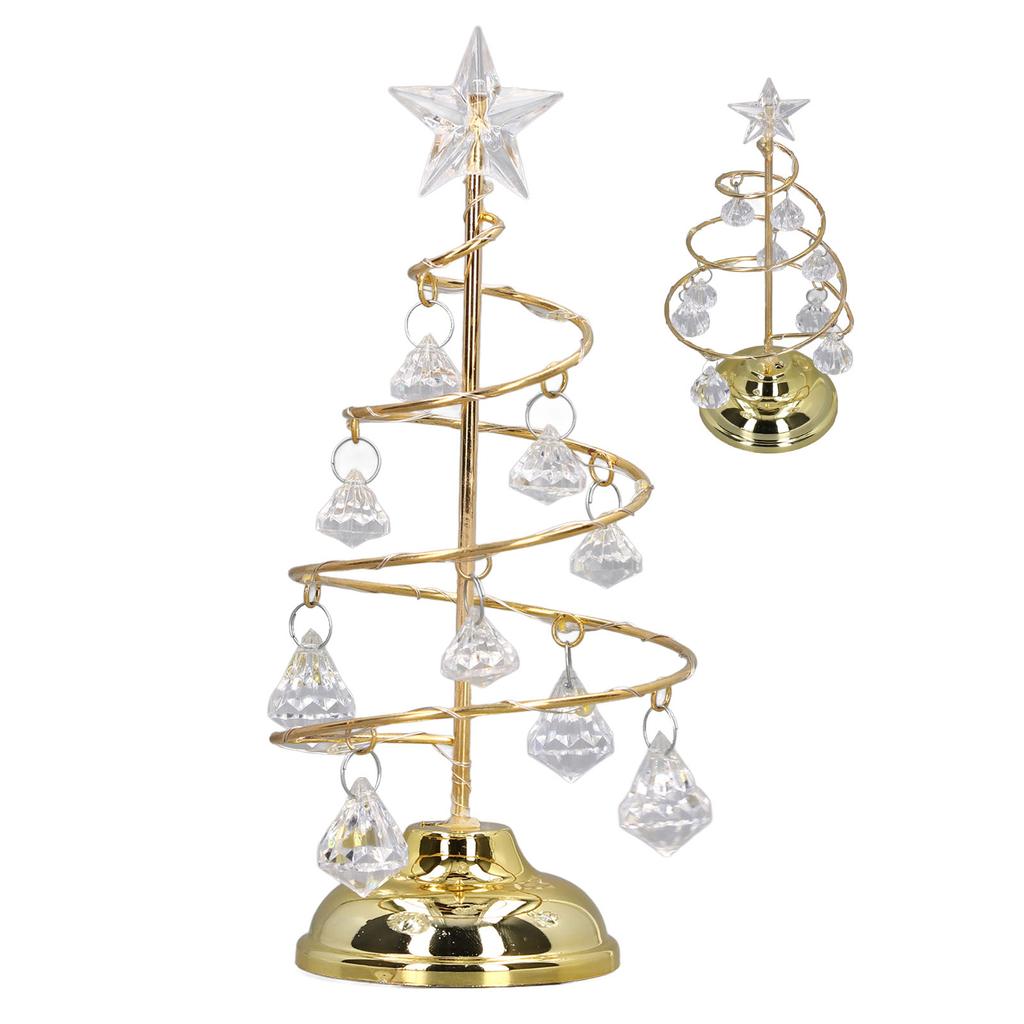 Светодиодная лампа-елка Маленькая хрустальная декоративная железная елка Ночник Украшение для подарка