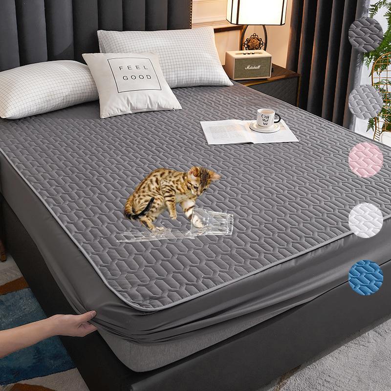 Waterproof Thicken Mattress Pad Protector Skin-Friendly Durable Fitted Sheet Bed Cover (Without Pillowcase)