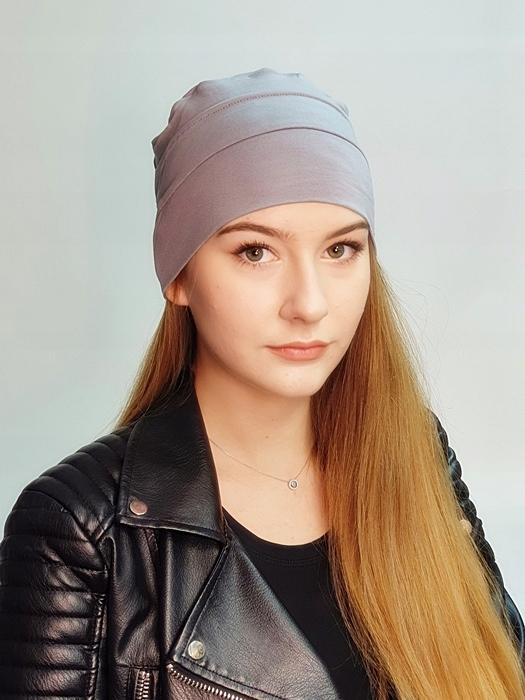 Czapka Celestyna Szara Prosty Turban Sportowy Także Po Chemioterapii