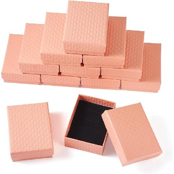 Craftdady 12 шт. Маленькие черные подарочные коробки для ювелирных изделий из картона с алмазным узором и крышками, пустые демонстрационные коробки для ожерелий, подвесок, серег, колец