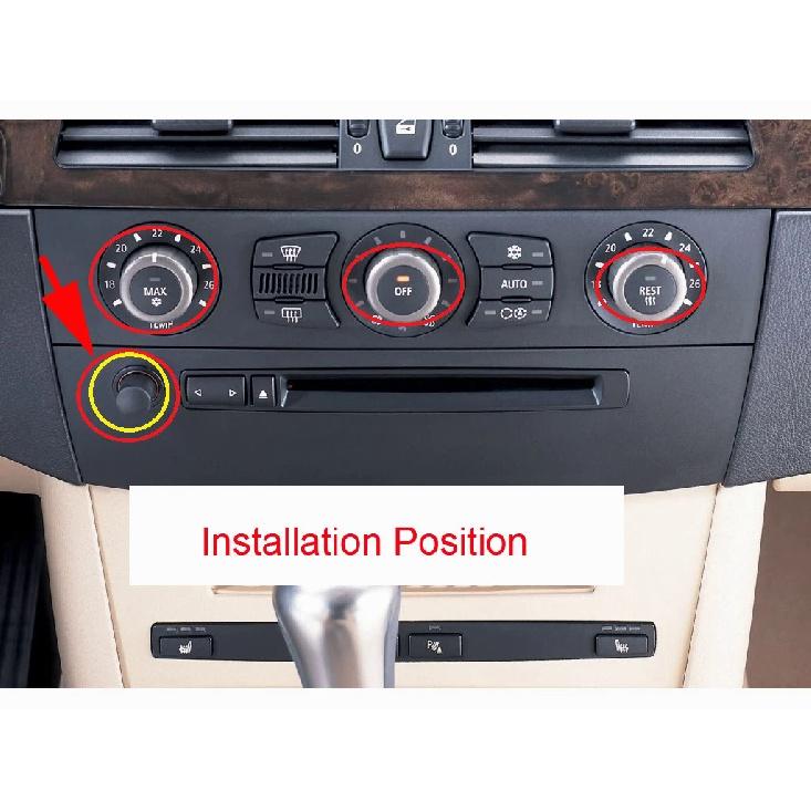 Car Center Console Air Conditioning Volume Control Knob Button Ring Cover Frame Sticker For BMW 5 Series E60 E61 2004-2010 Year