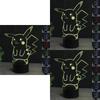 Светодиодная 3D-лампа Пикачу из Pokemon Go Премиум-качества с 7 яркими цветами и сенсорным переключателем