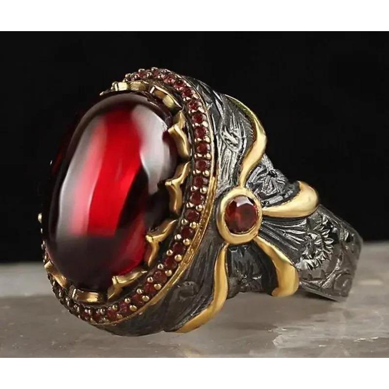 2025 New Luxury Women's Big Black Stone Ring Fashion Silver Zircon Wedding Rings Female Bride Love Engagement