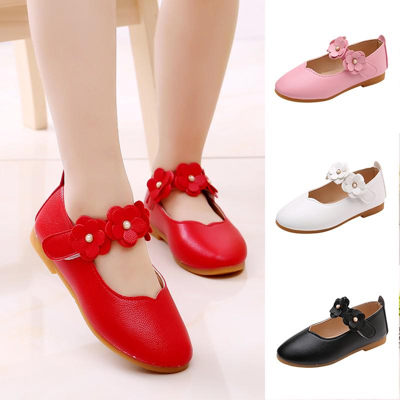 Детские однотонные студенческие туфли с цветочным узором для маленьких девочек, мягкие танцевальные туфли принцессы