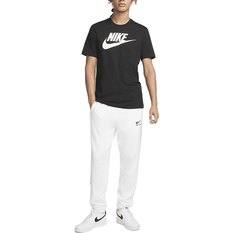 Nike Дышащая спортивная футболка с логотипом алфавита с круглым вырезом, мужские топы, черные DX1986-010