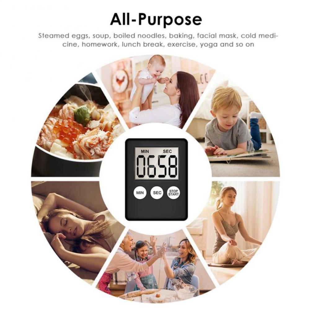 JJYY Super Mini LCD Digital Display Kitchen Timer Square Kitchen Countdown Alarm Magnet Clock Sleep Stopwatch Clock Timer3