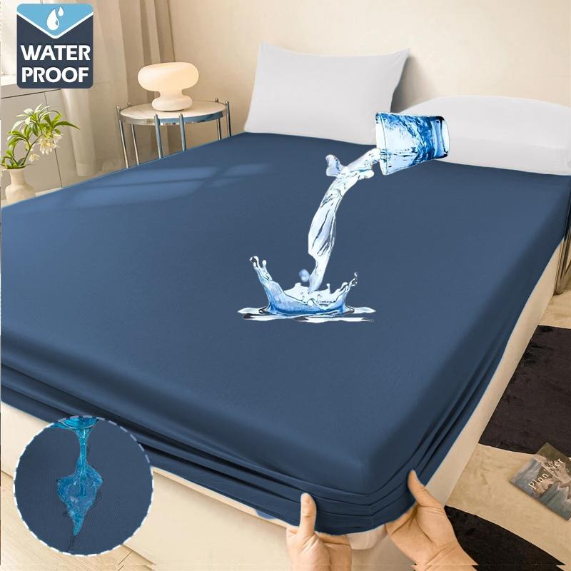 Водонепроницаемая простыня на резинке Подходит для детей и пожилых людей Простыня для кровати при недержании Однотонная Простая Пыленепроницаемое постельное белье Мягкая и удобная