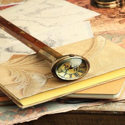 Ручка для часов, трость из твердой латуни, деревянная трость для ходьбы, морской домашний декор, подарок, морской инструмент, пеший туризм, путешествия