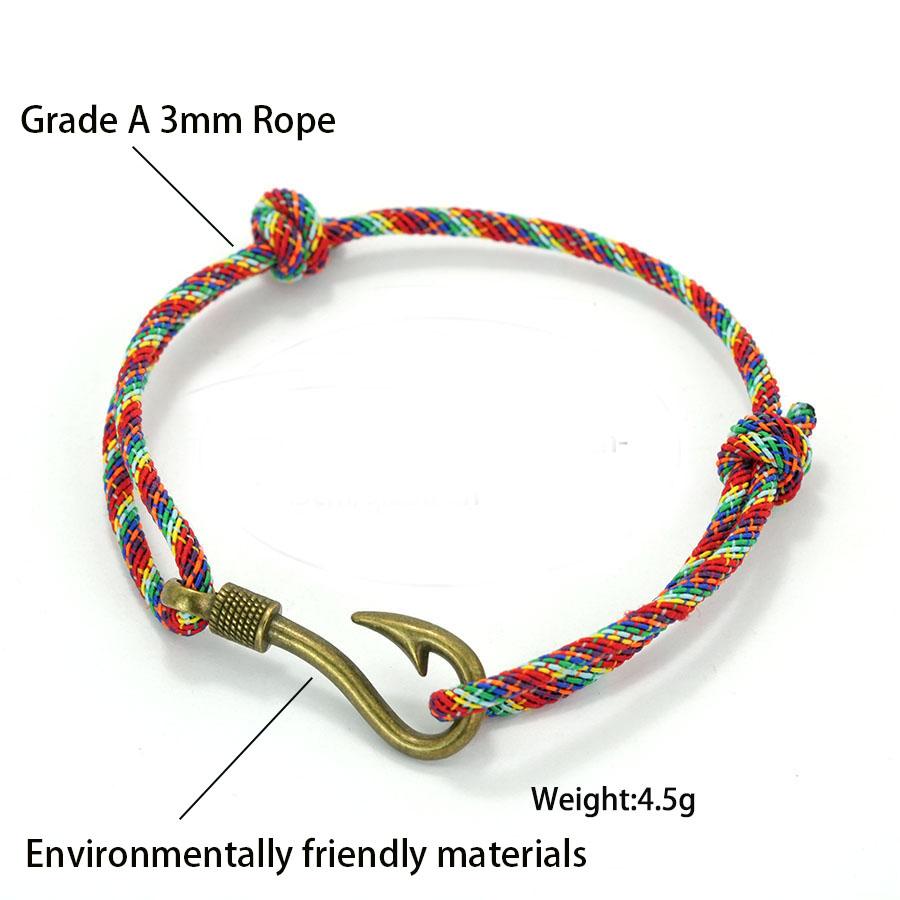 Noter 10 Colors Minimalist Elegance Fishhook Bracelet Men Selected A Grade 3mm Milan String Unfading No Deforming Leisure Joias