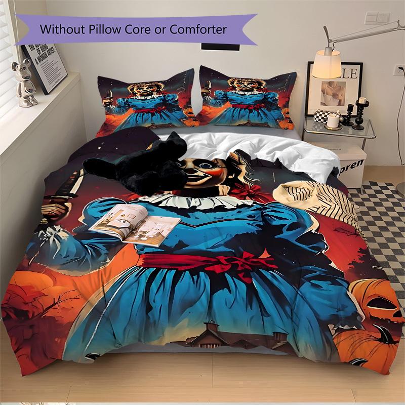 3pcs Annabelle doll Bedding Set: Perfect for Bedroom or Guest Room. Soft and Comfortable with No Core Included yy251009222
