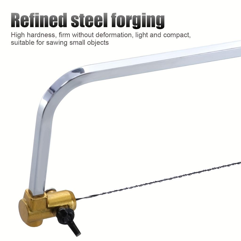 Coping Saw Heavy Duty Metal Hand Saw Fast Cutting Non-slip Hacksaw with 16 Replacement Steel Saw Blade Woodworking Tool Kit for Wood Metal Cutting