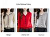 Women's Navy Color-Block Wool Cardigan - 100% Pure Wool, Loose Fit, Lapel Knit Design