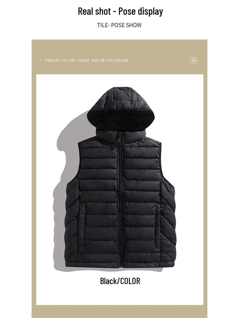 Мужской легкий теплый хлопковый жилет без рукавов - Модный стиль, Осень/Зима 2025