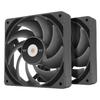 Thermaltake TOUGHFAN 12 Pro, Без подсветки, Высокоскоростной, Высокое статическое давление, Модель с 5-летней гарантией, Комплект из 2 шт. (CL-F159-PL12BL-A, FN2012)