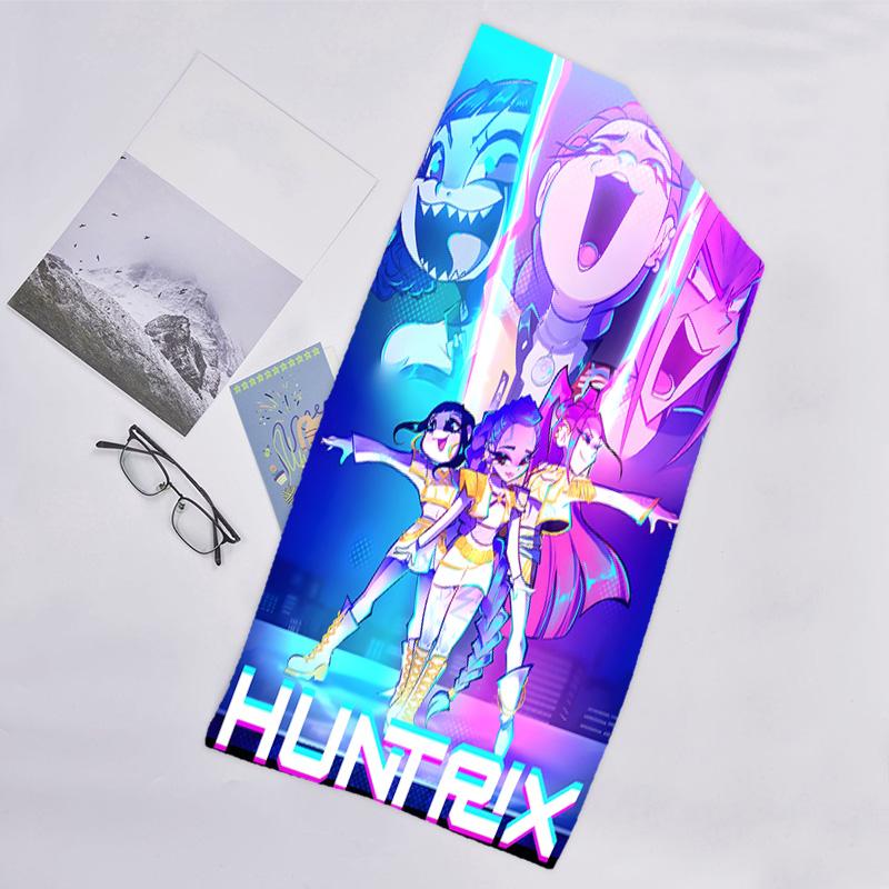 1pc KPop Demon Hunters14 Beach Towel, Beach and Seaside Swimming Pool Equipment, Fashion Pattern, Rectangular, Travel Essentials