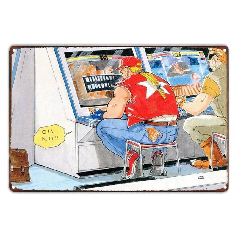 Аниме The King Of Fighters Винтажная Металлическая Табличка, Постер Настенного Искусства, Файтинги, Ретро Табличка для Бара, Клуба, Мужской Пещеры, Домашний Декор Стен