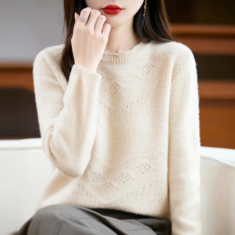 Женский кашемировый свитер Qinghe кашемир 30% кашемир 70% шерсть осенне-зимний пуловер теплый и модный