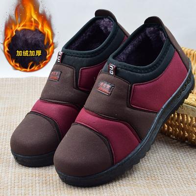 Зимние пекинские тканевые туфли женские хлопковые туфли на плоской подошве удобные теплые старые туфли бархатные утепленные туфли