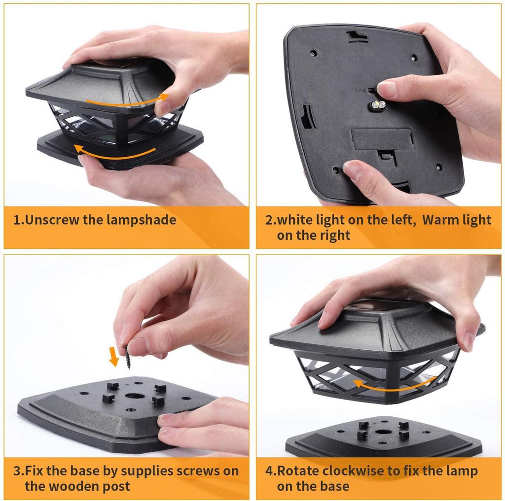 Solar Post Cap Light Outdoor Solar Courtyard Light